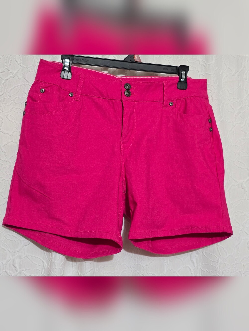 Sabrina Lauren New York Womens Hot Pink Perfect Fit Stretch Shorts Size 16